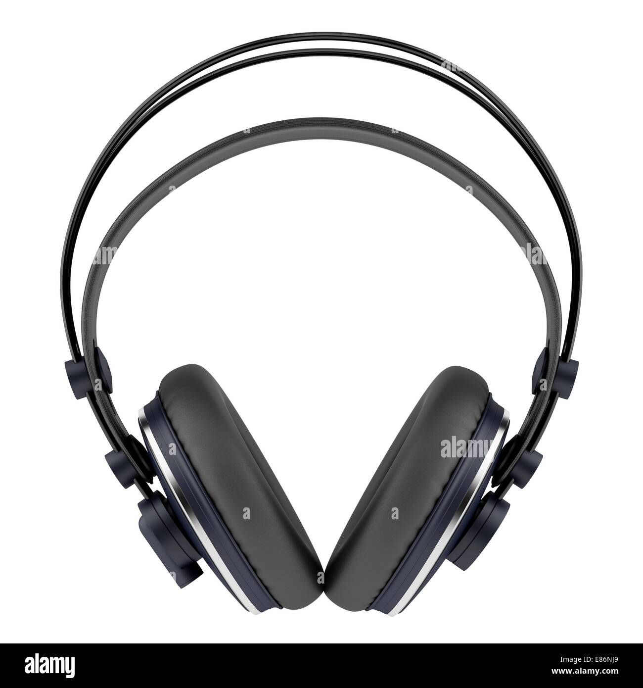 black wireless headphones isolated on white background Stock Photo - Alamy