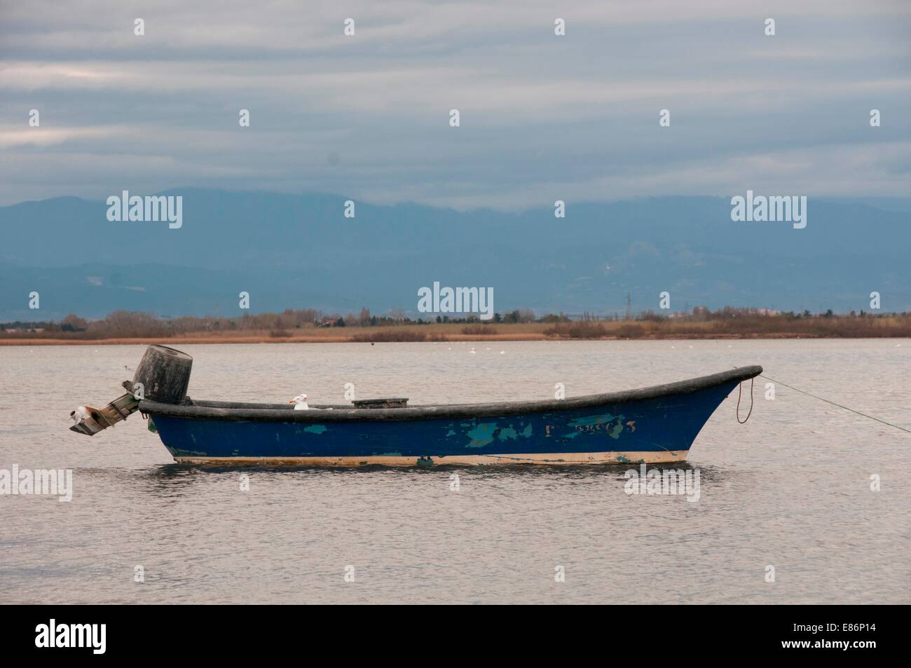 An old boat on a river Stock Photo - Alamy