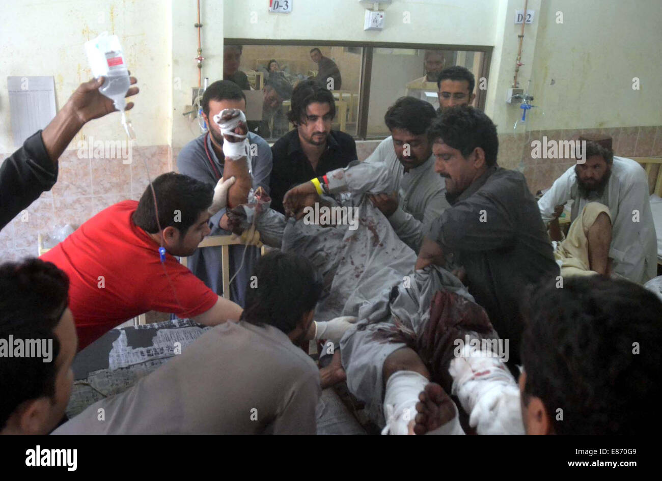 Injured of dual hand crackers attacks on male hair dressing salons and