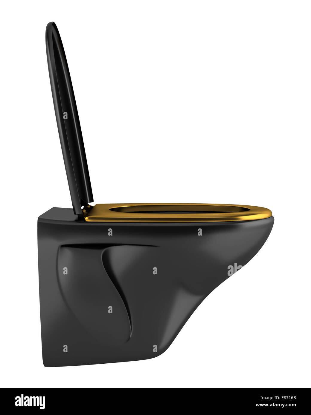 black toilet bowl isolated on white background Stock Photo Alamy