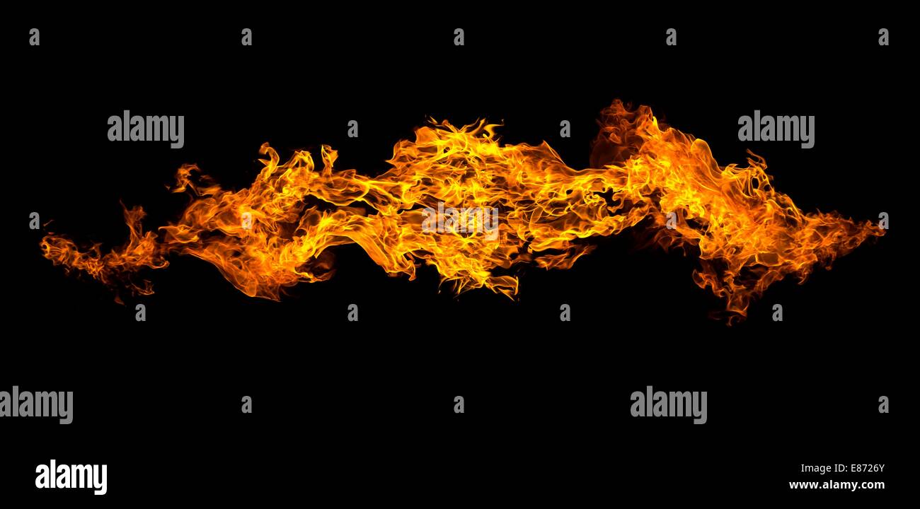 Fire isolated on black background Stock Photo - Alamy