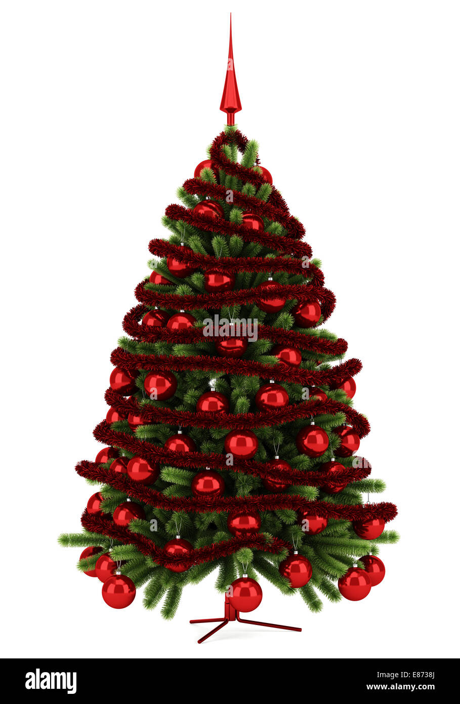 decorated christmas tree isolated on white background Stock Photo - Alamy