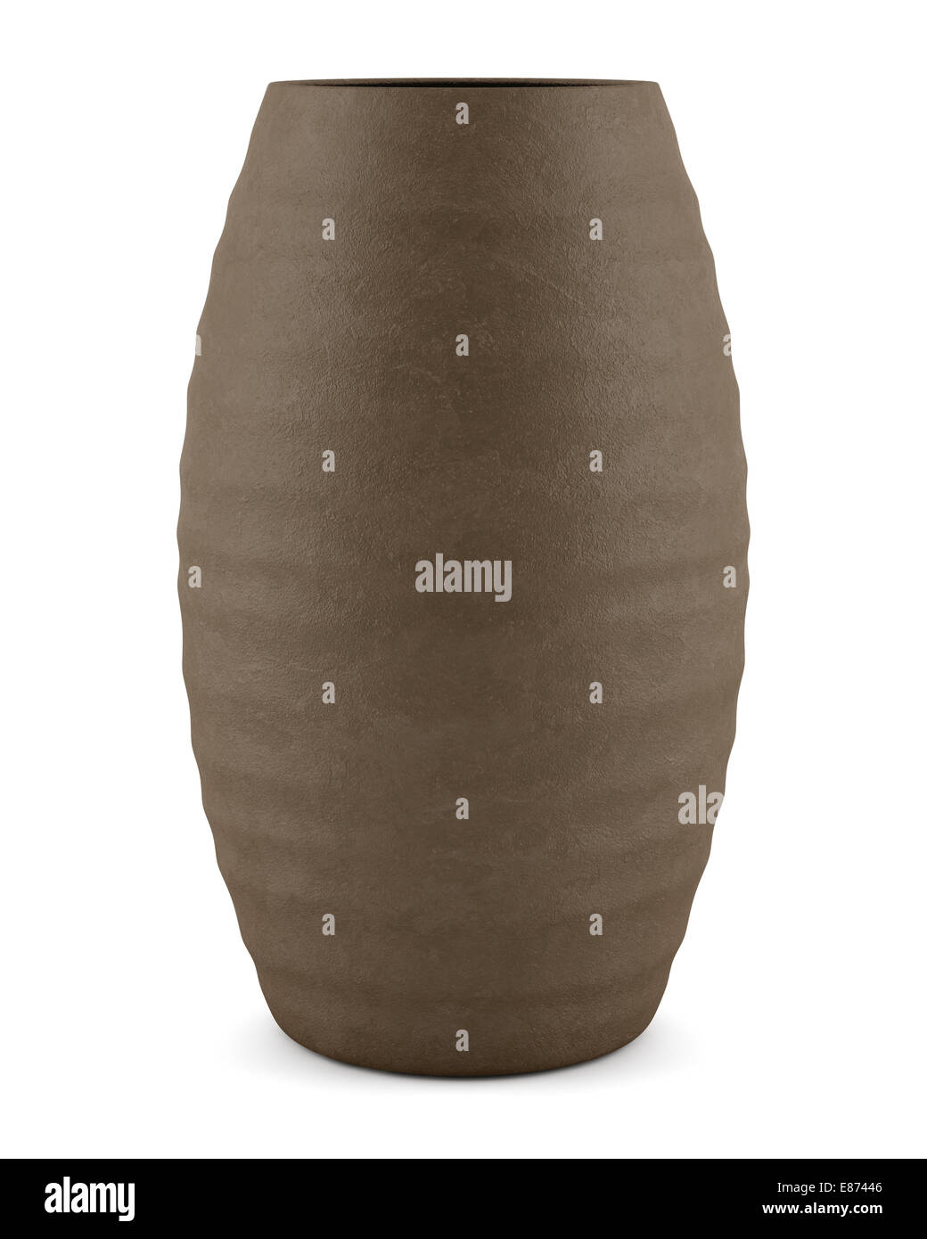brown ceramic vase isolated on white background Stock Photo - Alamy