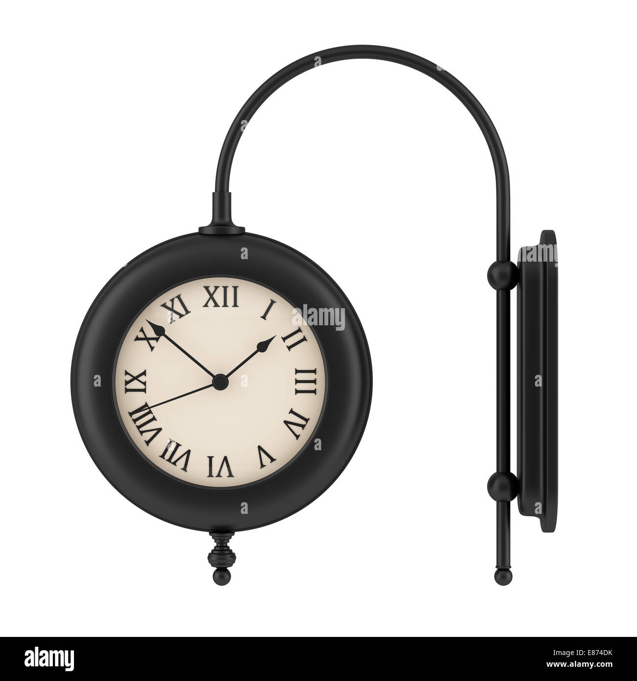 vintage wall clock isolated on white background Stock Photo - Alamy