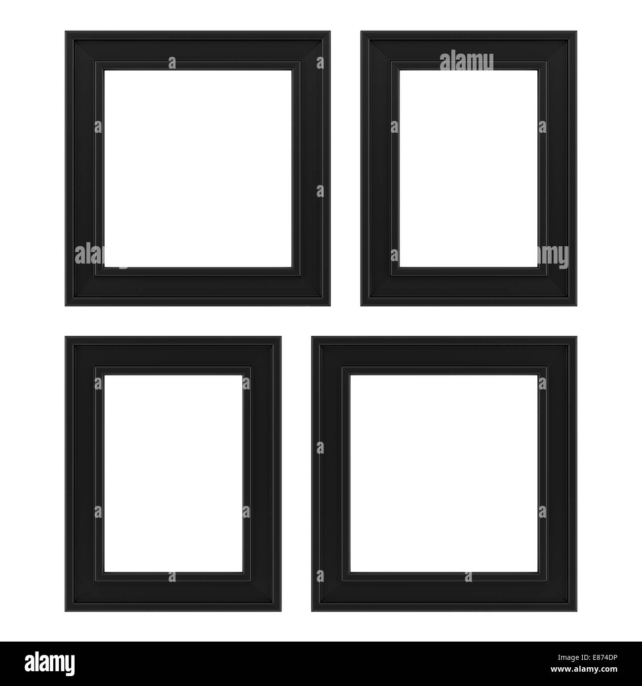 four black frames isolated on white background Stock Photo Alamy