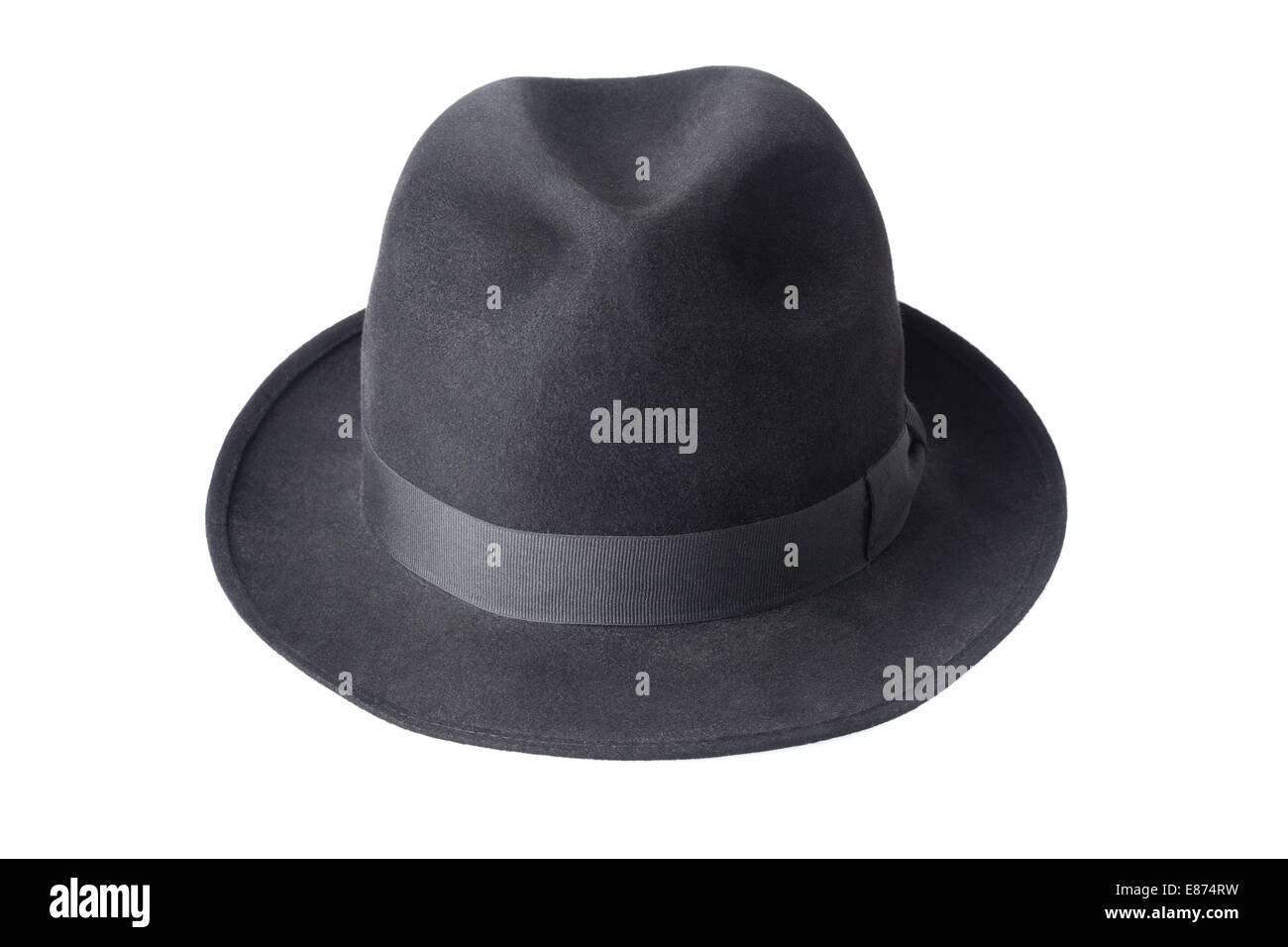 black male felt hat isolated on white background Stock Photo - Alamy