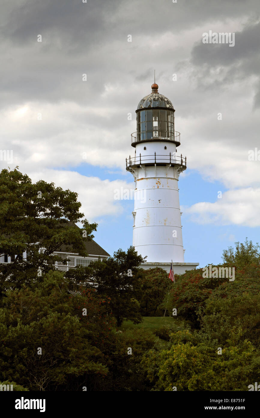 Cape Elizabeth Light, Two Lights State Park, Cape Elizabeth, Maine, USA Stock Photo