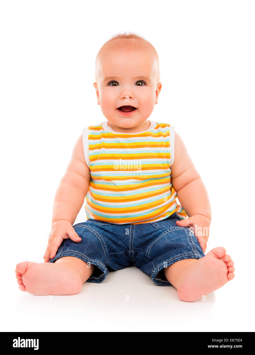 Happy Little Baby isolated on white background Stock Photo - Alamy