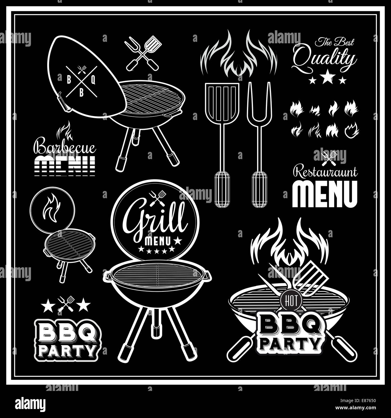 Barbecue party invitation design template hires stock photography and