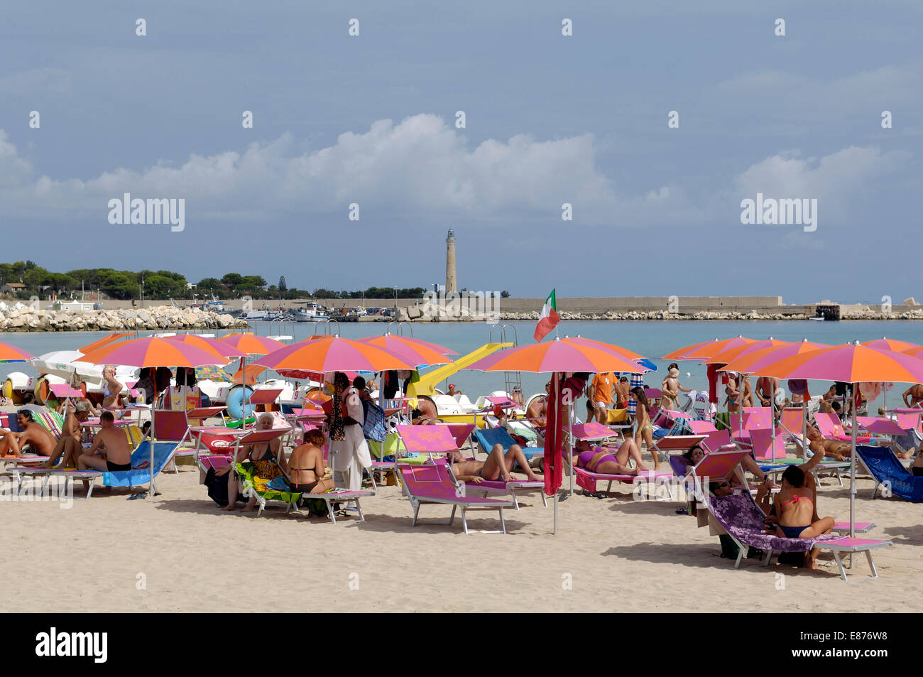 a view on the the beach of San Vito lo Capo Stock Photo