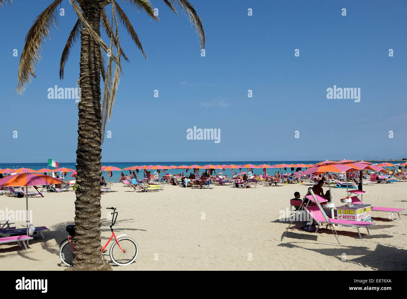 view of the beach of San Vito lo Capo, in Sicily Stock Photo