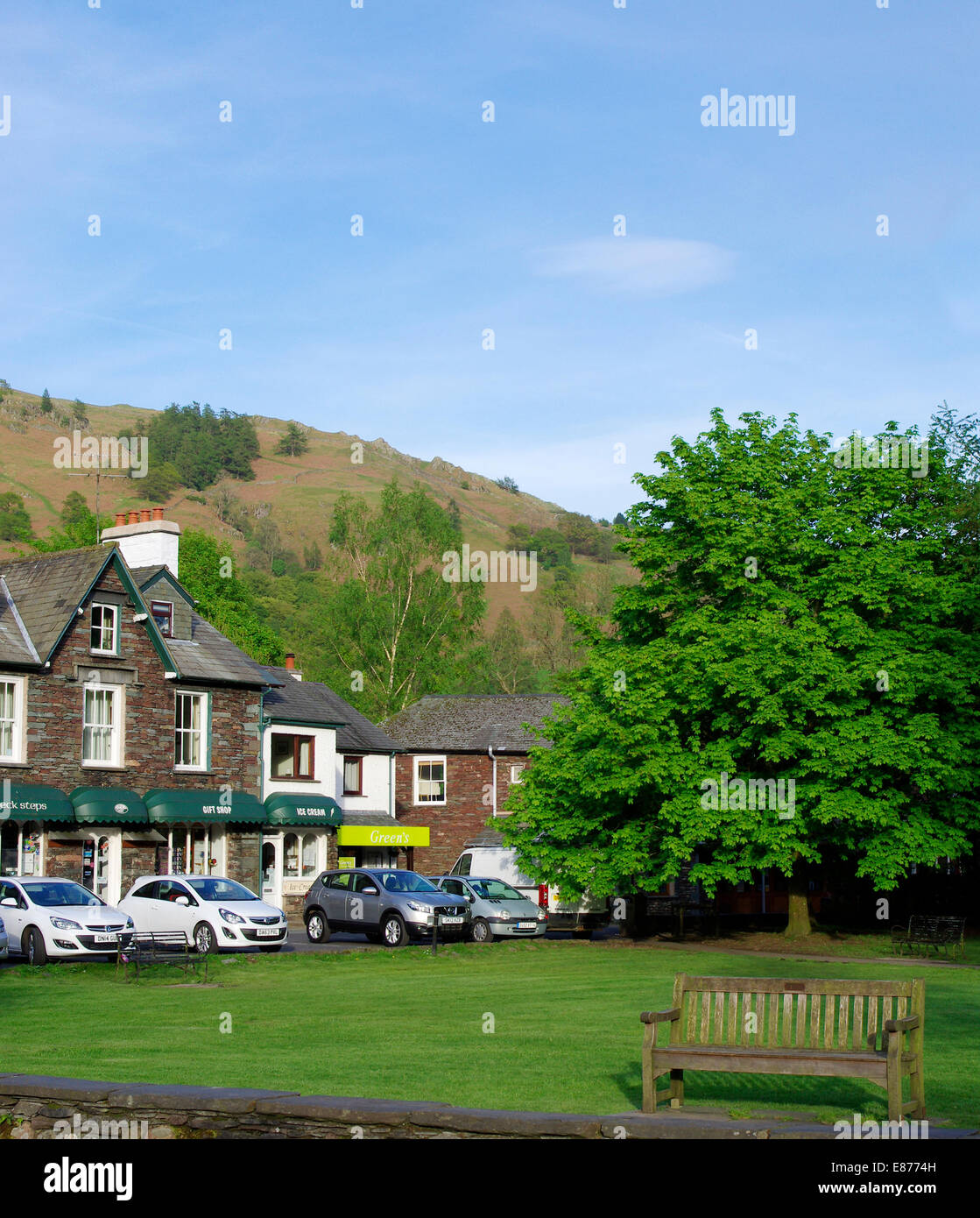 Grasmere Village Green, Lake District National Park, Cumbria, England