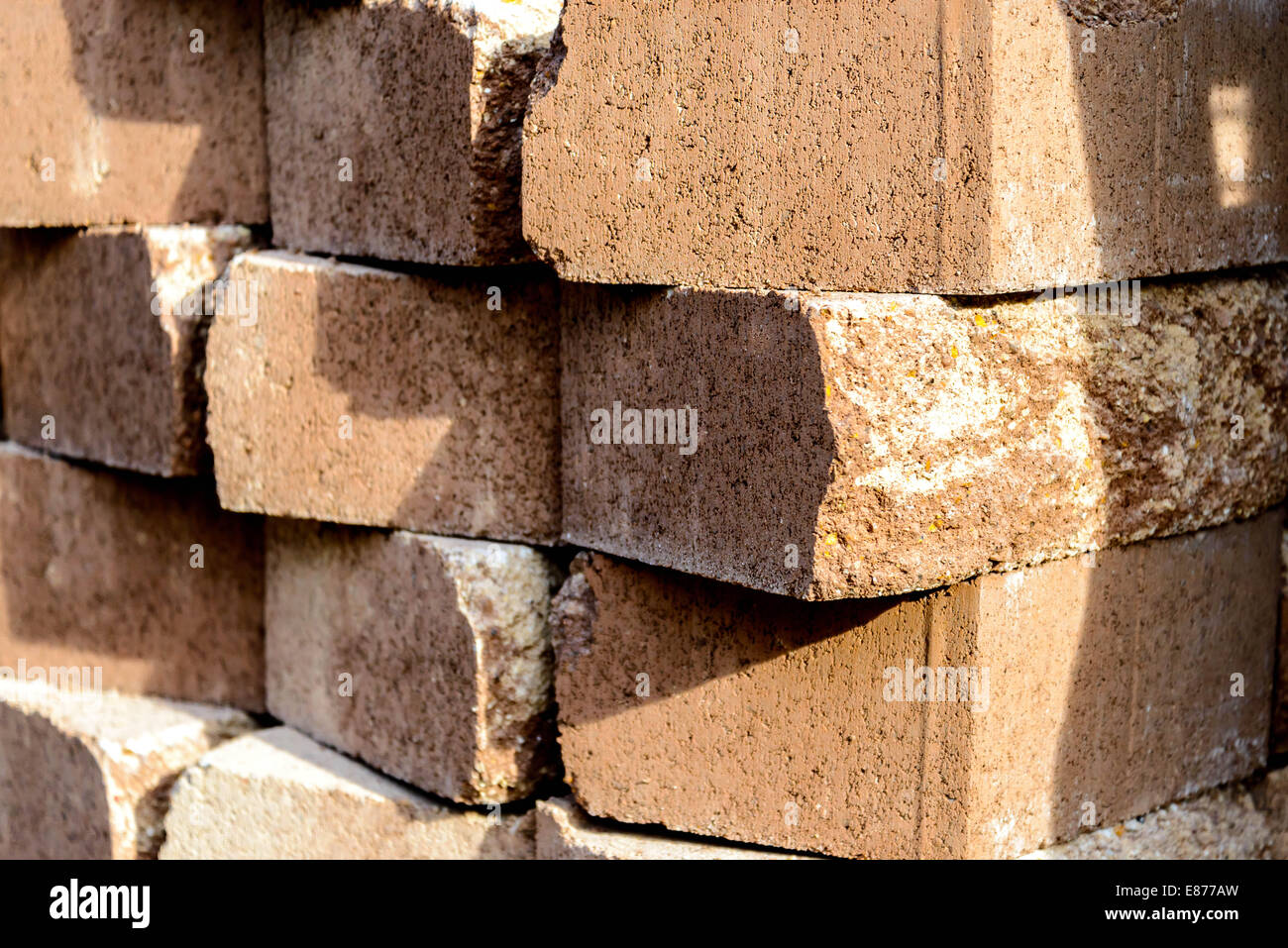 stacked masonry building materials, bricks Stock Photo Alamy