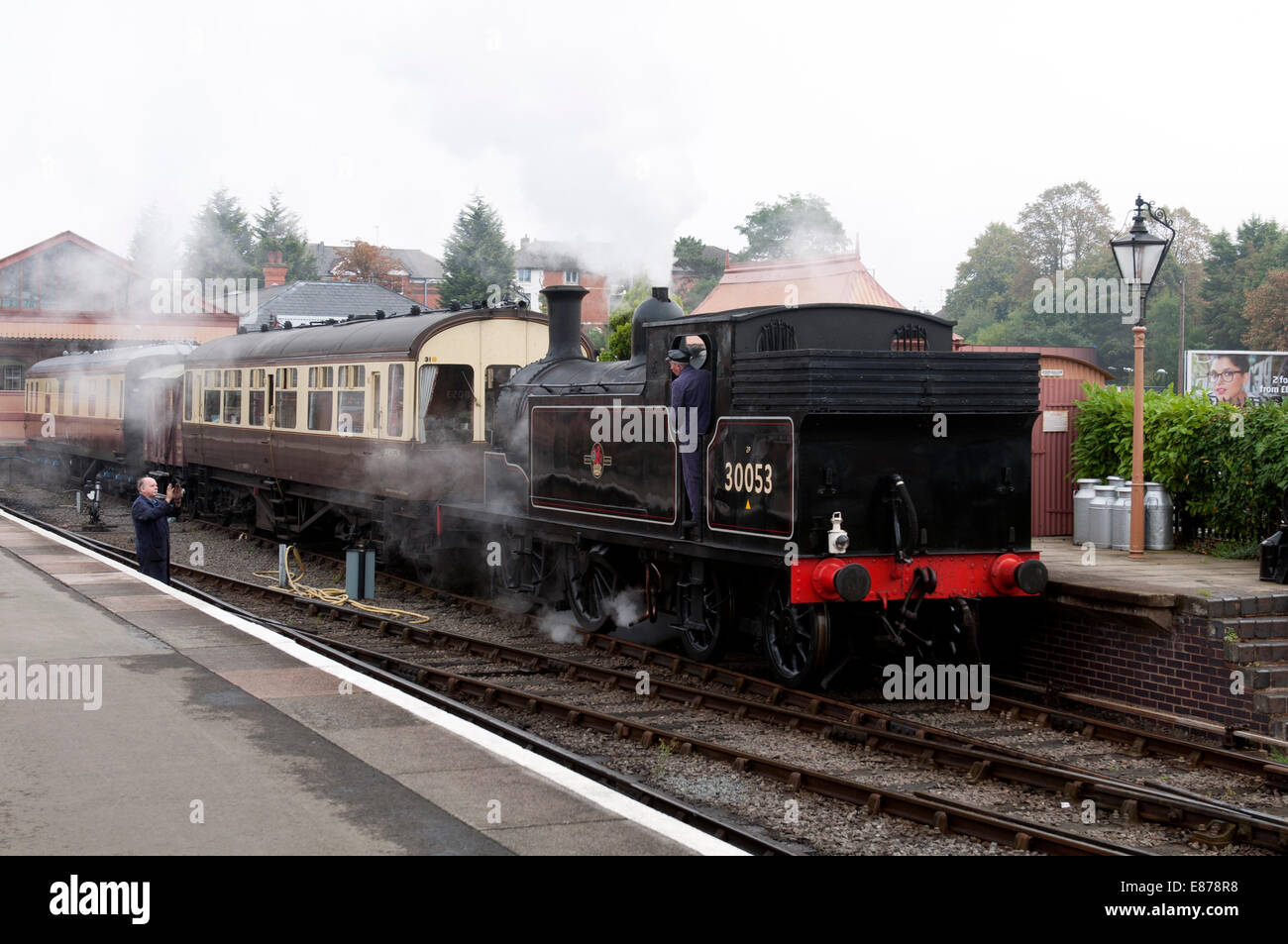 LSWR M7 class steam locomotive No. 30053 on the Severn Valley Railway ...
