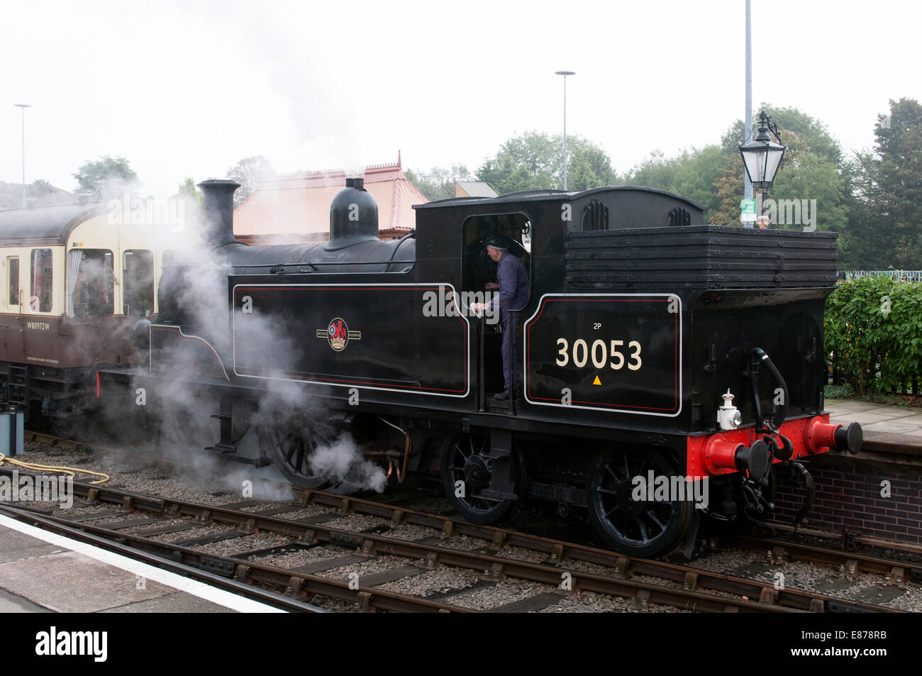 LSWR M7 class steam locomotive No. 30053 on the Severn Valley Railway ...