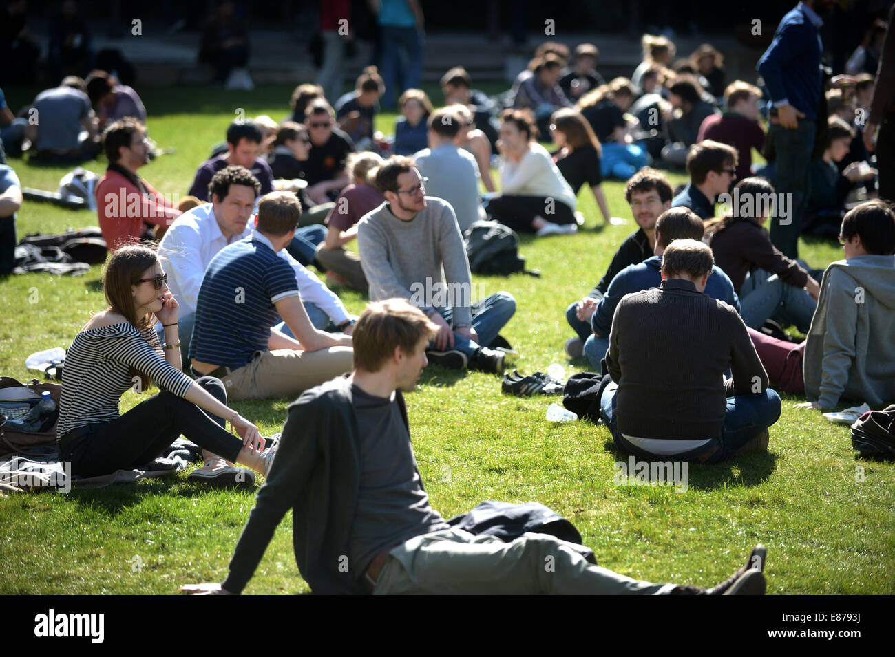 Berlin, Germany, students on the campus of Humboldt University Stock Photo