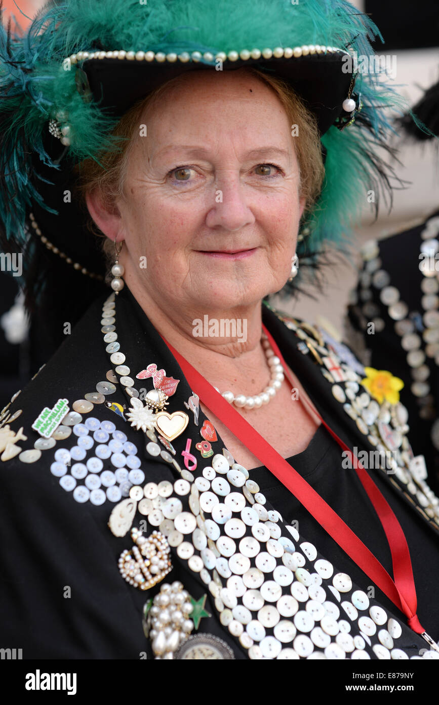Pearly Kings and Queens at the annual Harvest Festival, City of London