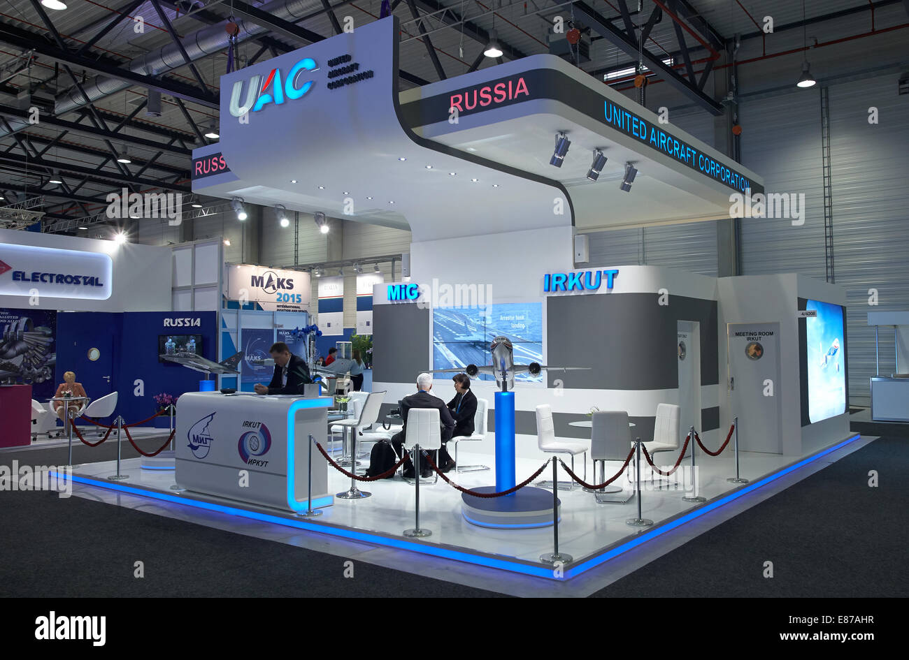 Schoenefeld, Germany, booth of the UAC at the ILA 2014 Stock Photo