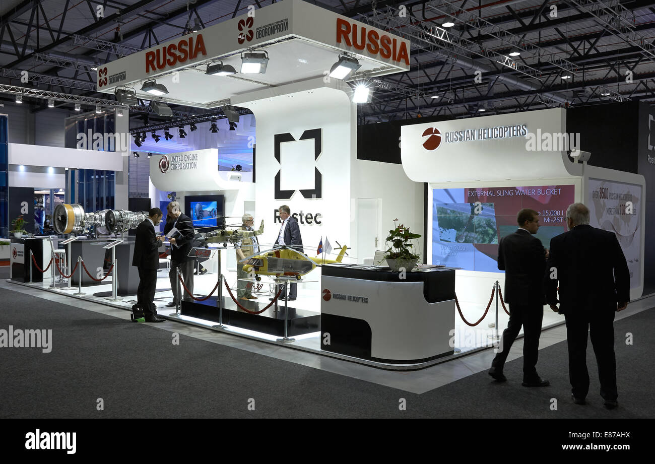 Schoenefeld, Germany, booth Russian companies at the ILA 2014 Stock Photo