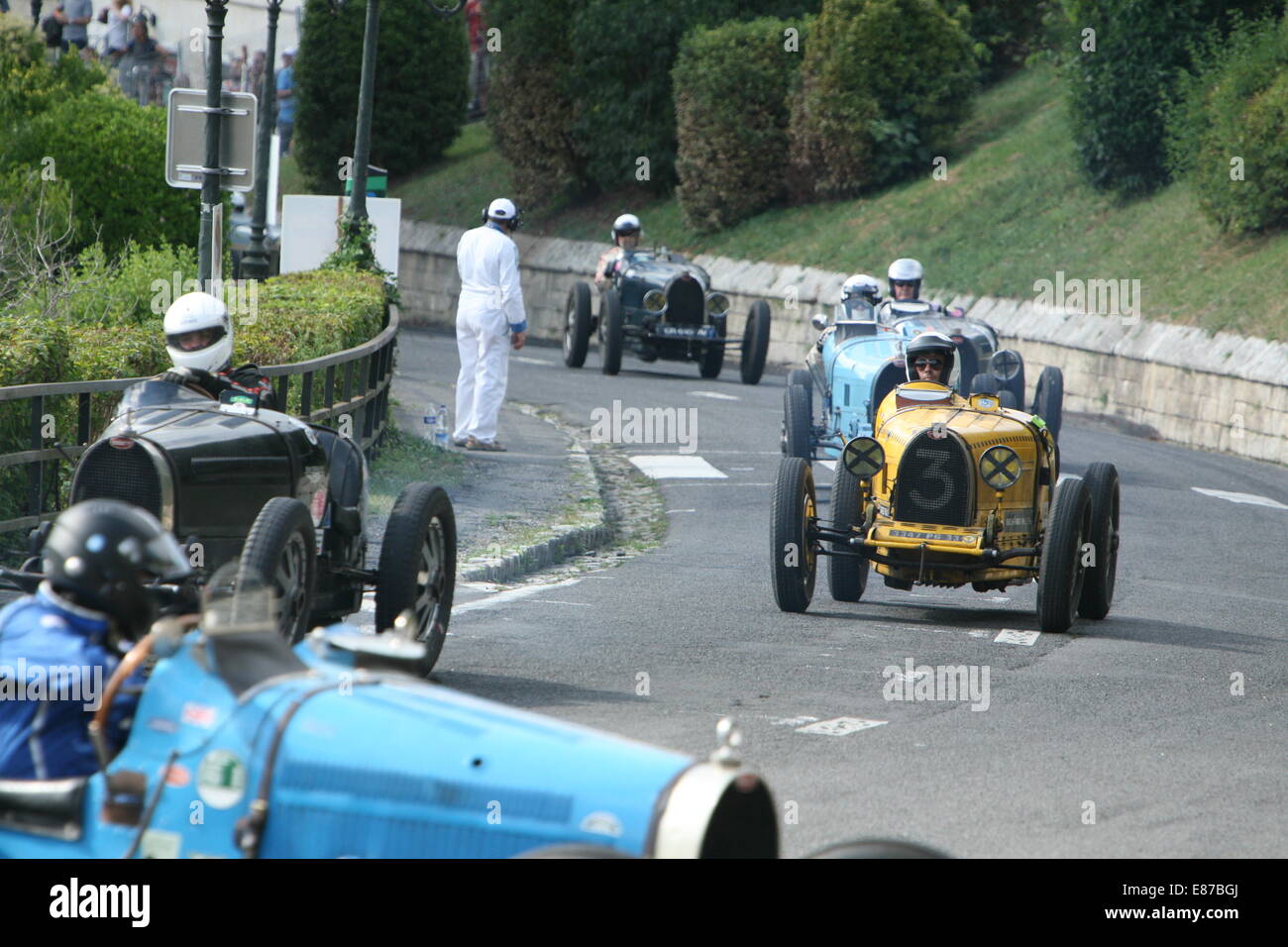 Cars racing at the Angouleme around the Ramparts race meeting 2014 at