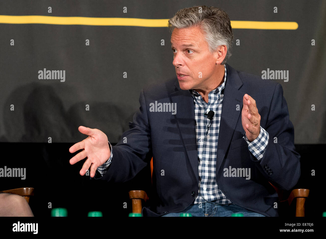 Former U.S. Ambassador to China and presidential candidate Jon M. Huntsman speaks at a panel in Austin, Texas Stock Photo