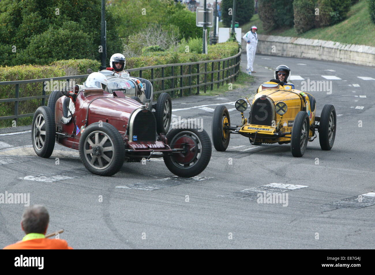 Cars racing at the Angouleme around the Ramparts race meeting 2014 at