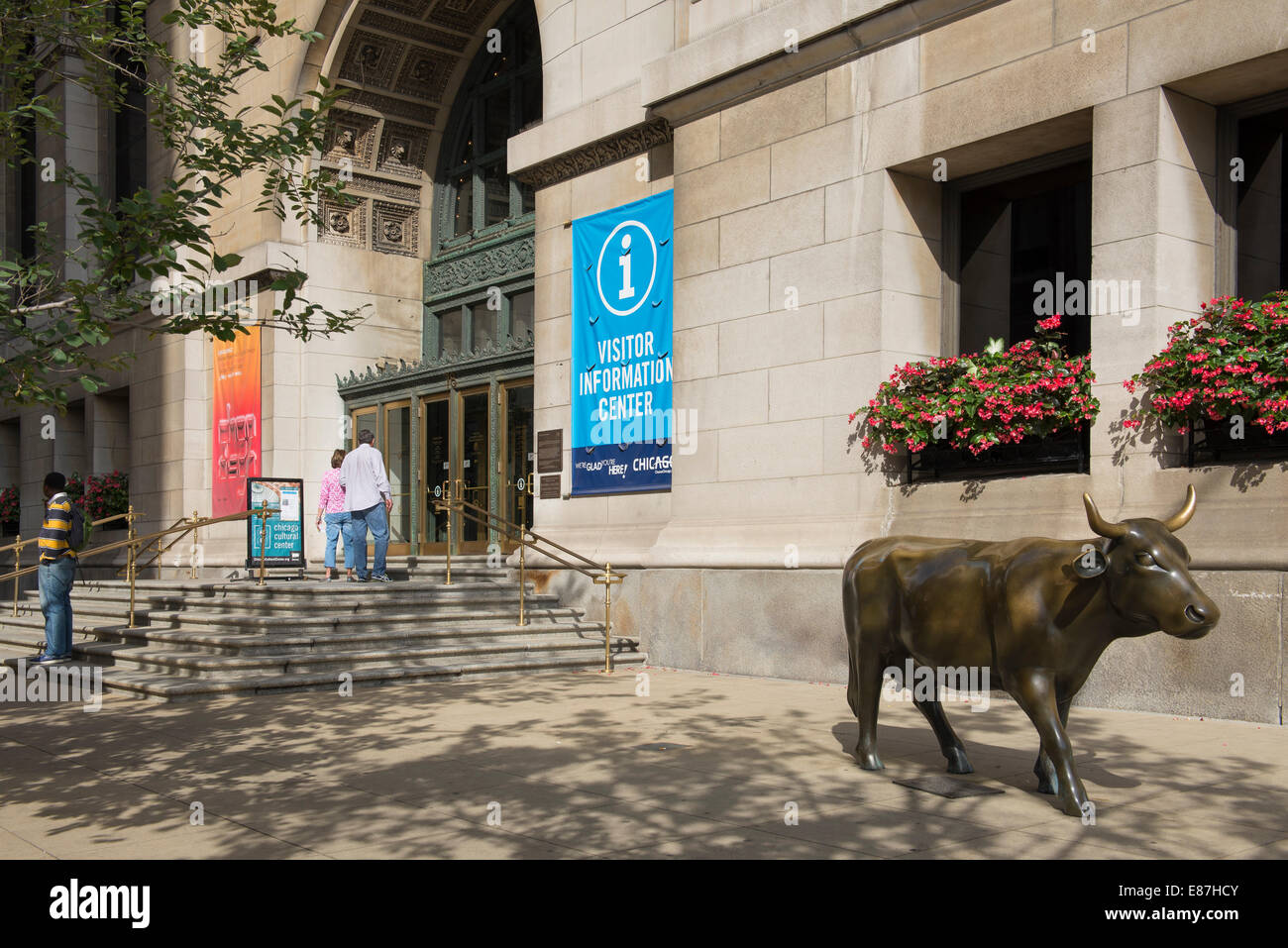 Chicago Cultural Center Building Entrance, Culture Centre Stock Photo