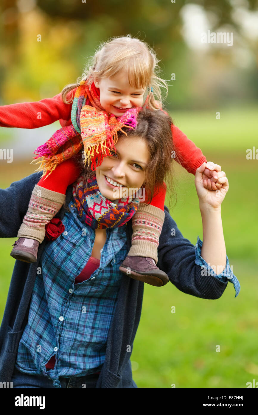 Mother and daughter in the park Stock Photo