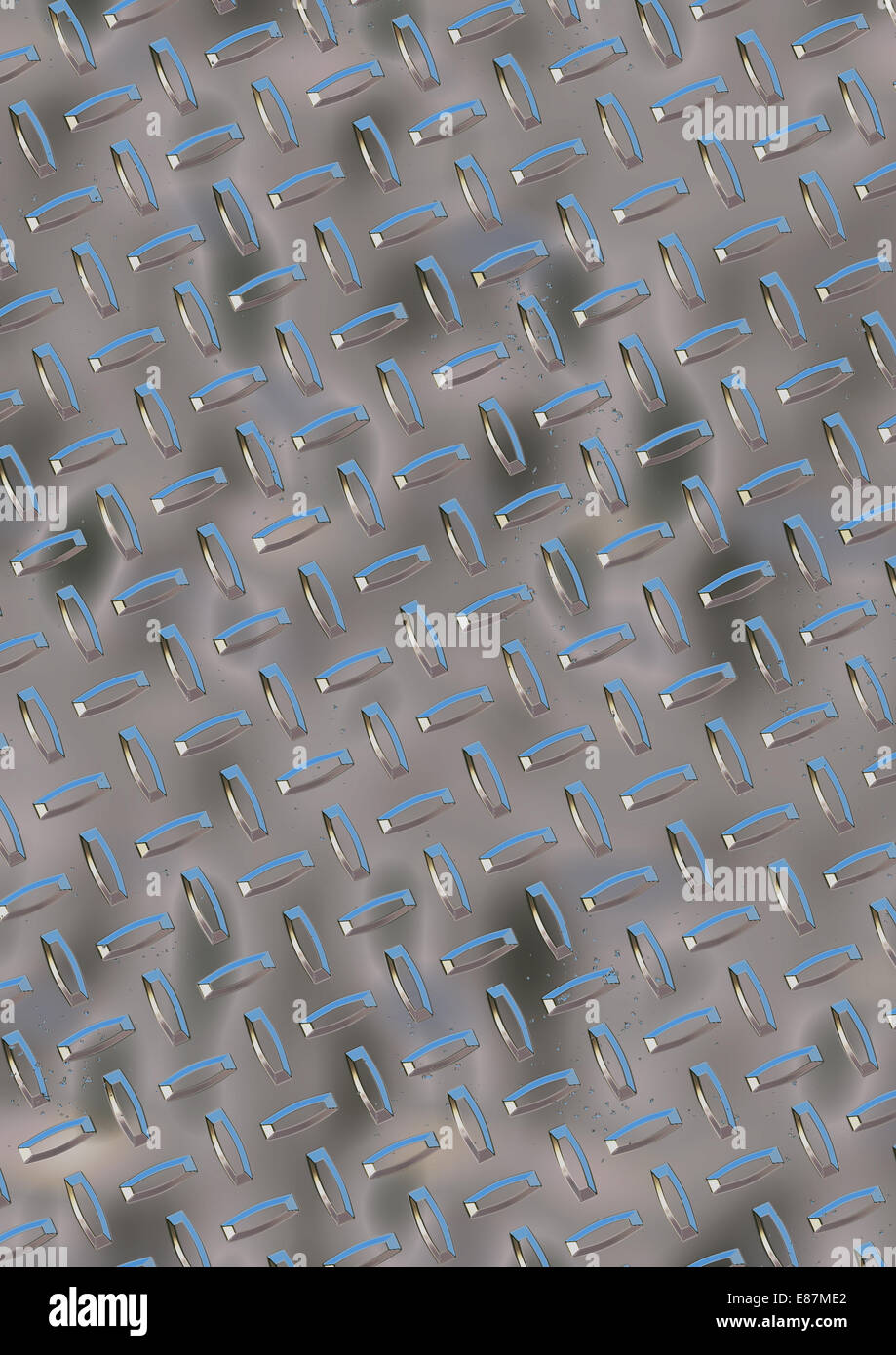 Industrial diamond metal plate texture, background, pattern Stock Photo