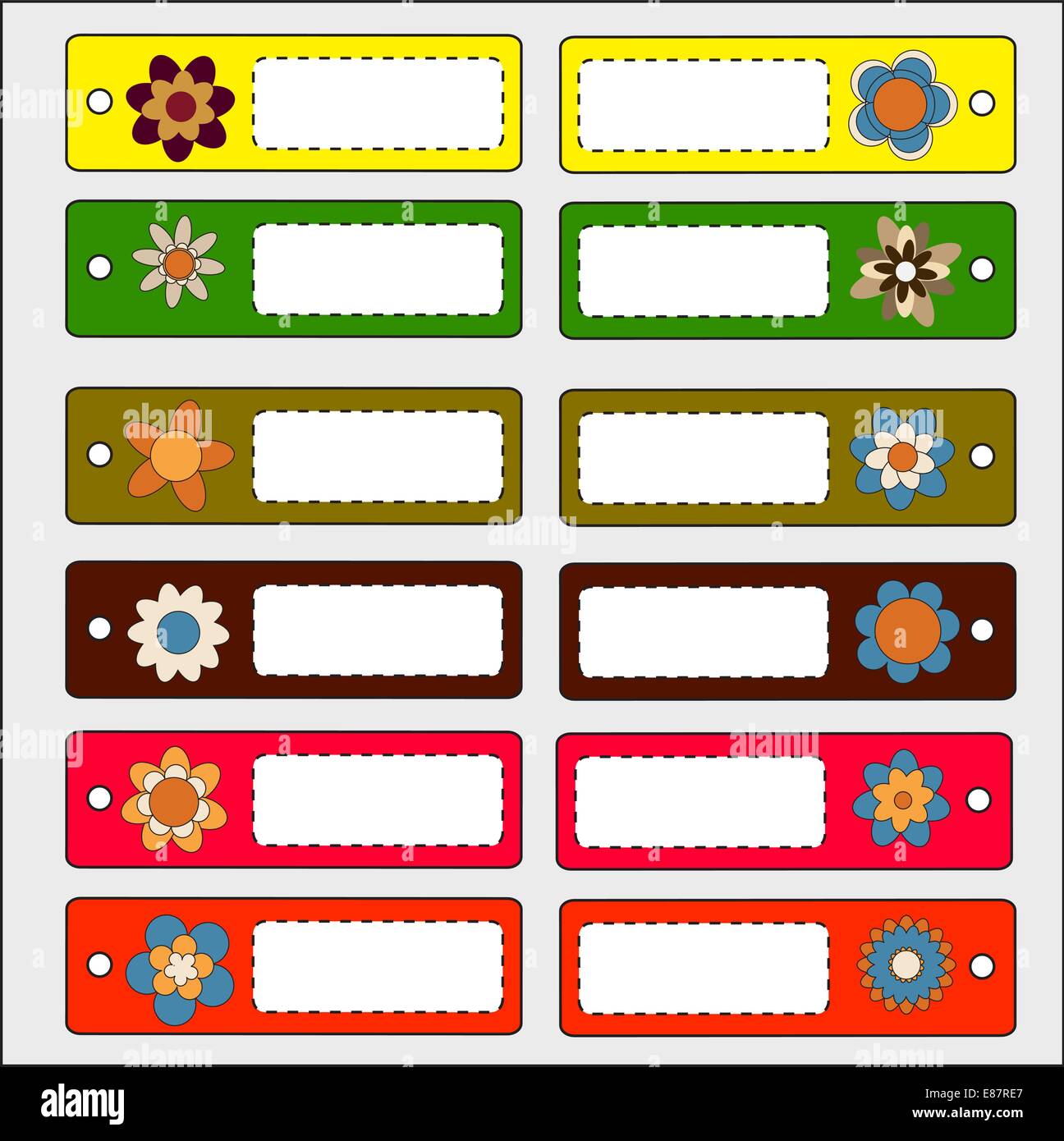 Vector illustration set of cool labels or tags in different colors