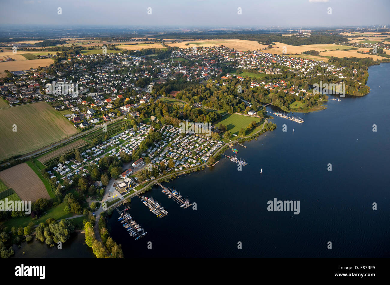 Aerial view, Seepark, Möhne Reservoir, Körbecke, North Rhine-Westphalia Aerial view, Seepark, Möhne Reservoir, Körbecke, North Rhine-Westphalia
