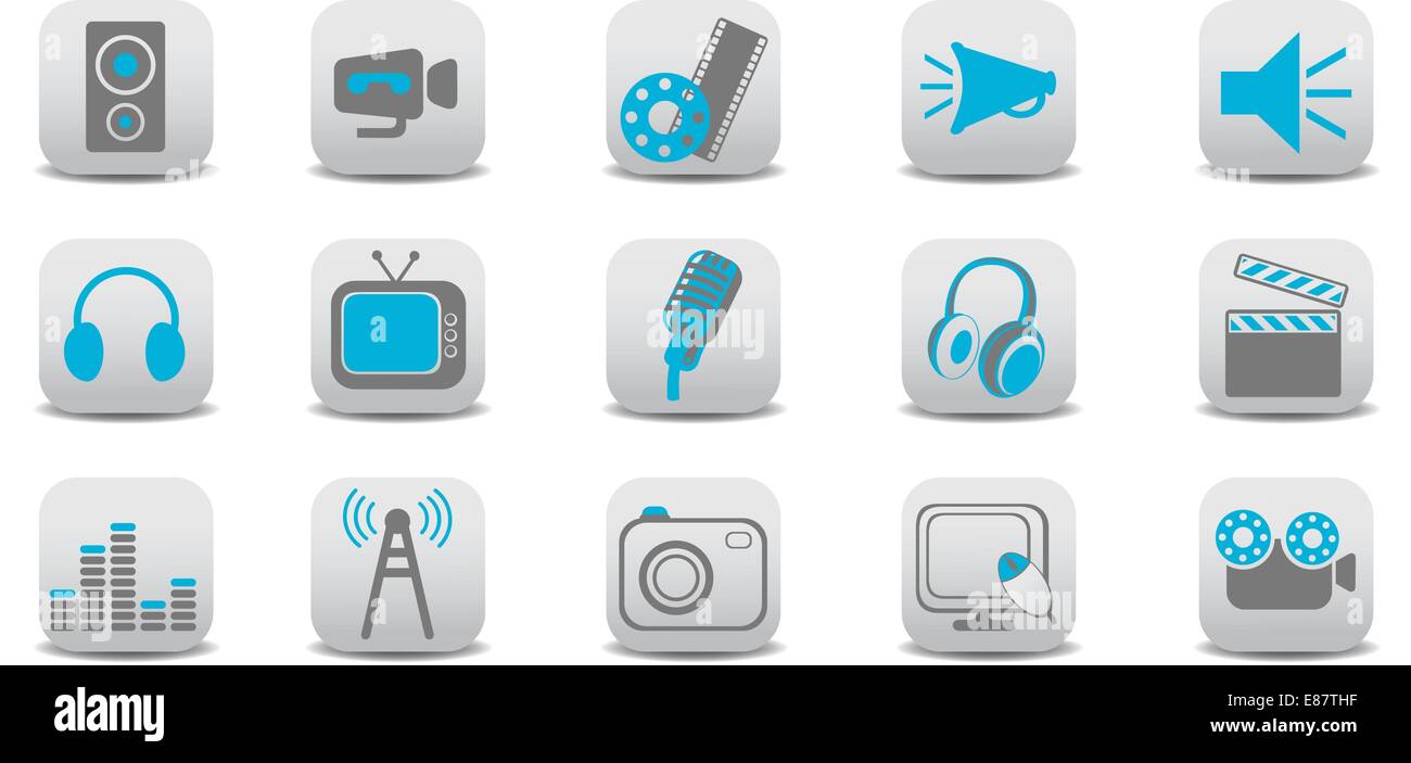 Vector illustration of video and audio icons.You can use it for your ...