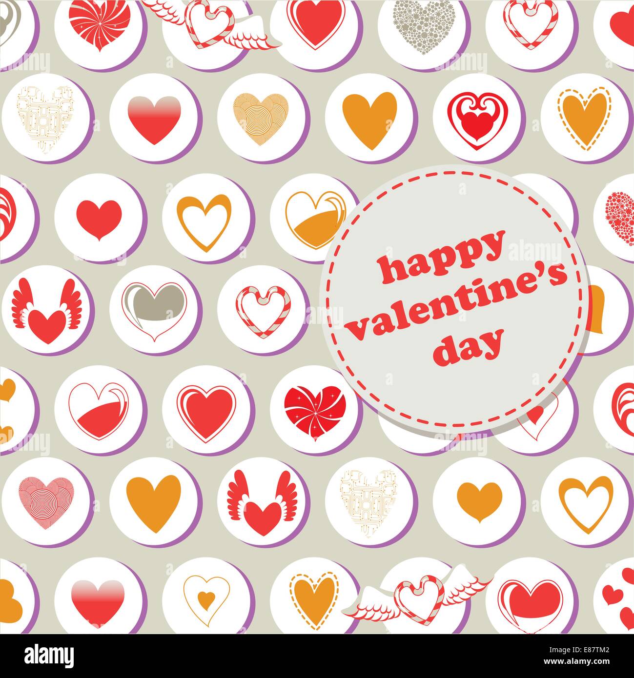 Vector illustration of Valentine's Day pattern, decorated with ...