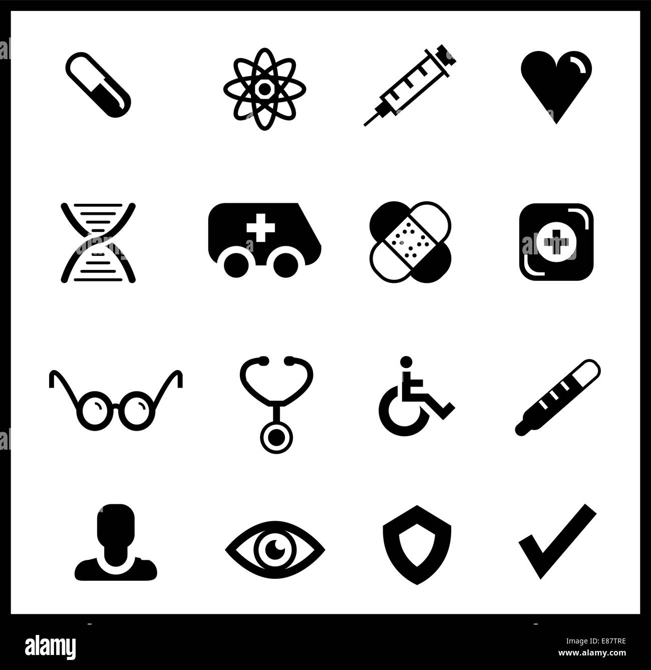 Black medical icon set Stock Vector Image & Art Alamy