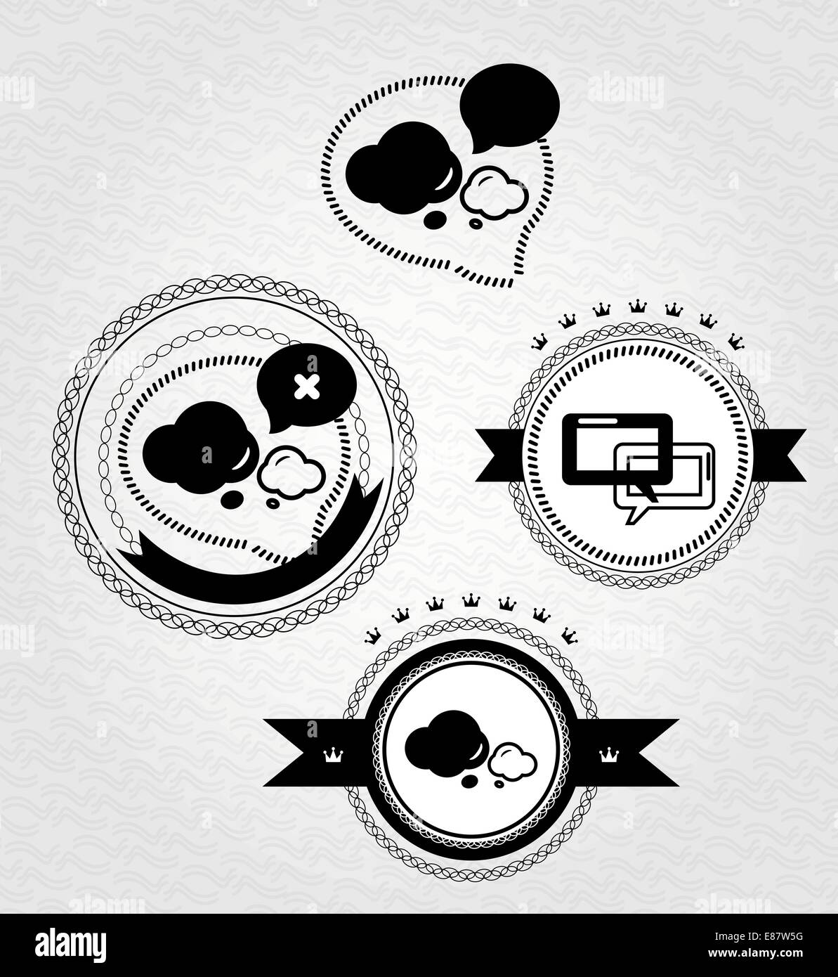 Vintage retro labels: speech bubbles Stock Vector Image & Art - Alamy