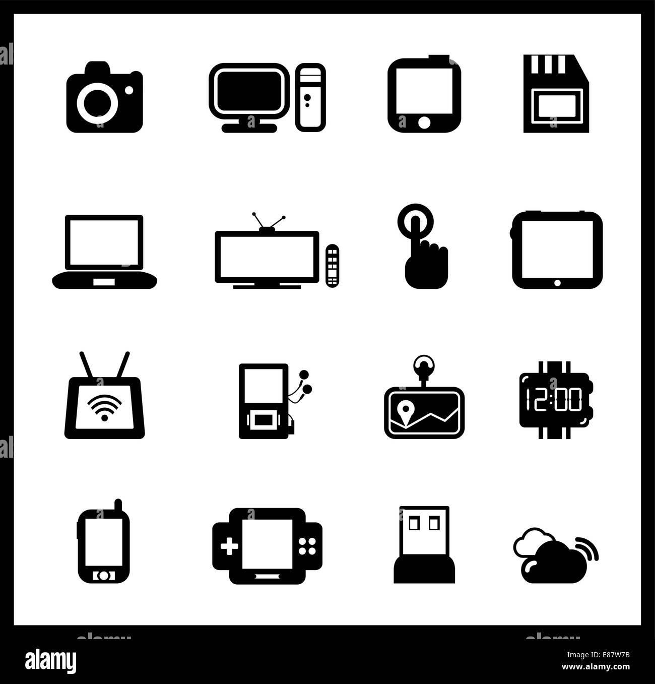 Vector set of electronic and mobile devices Stock Vector