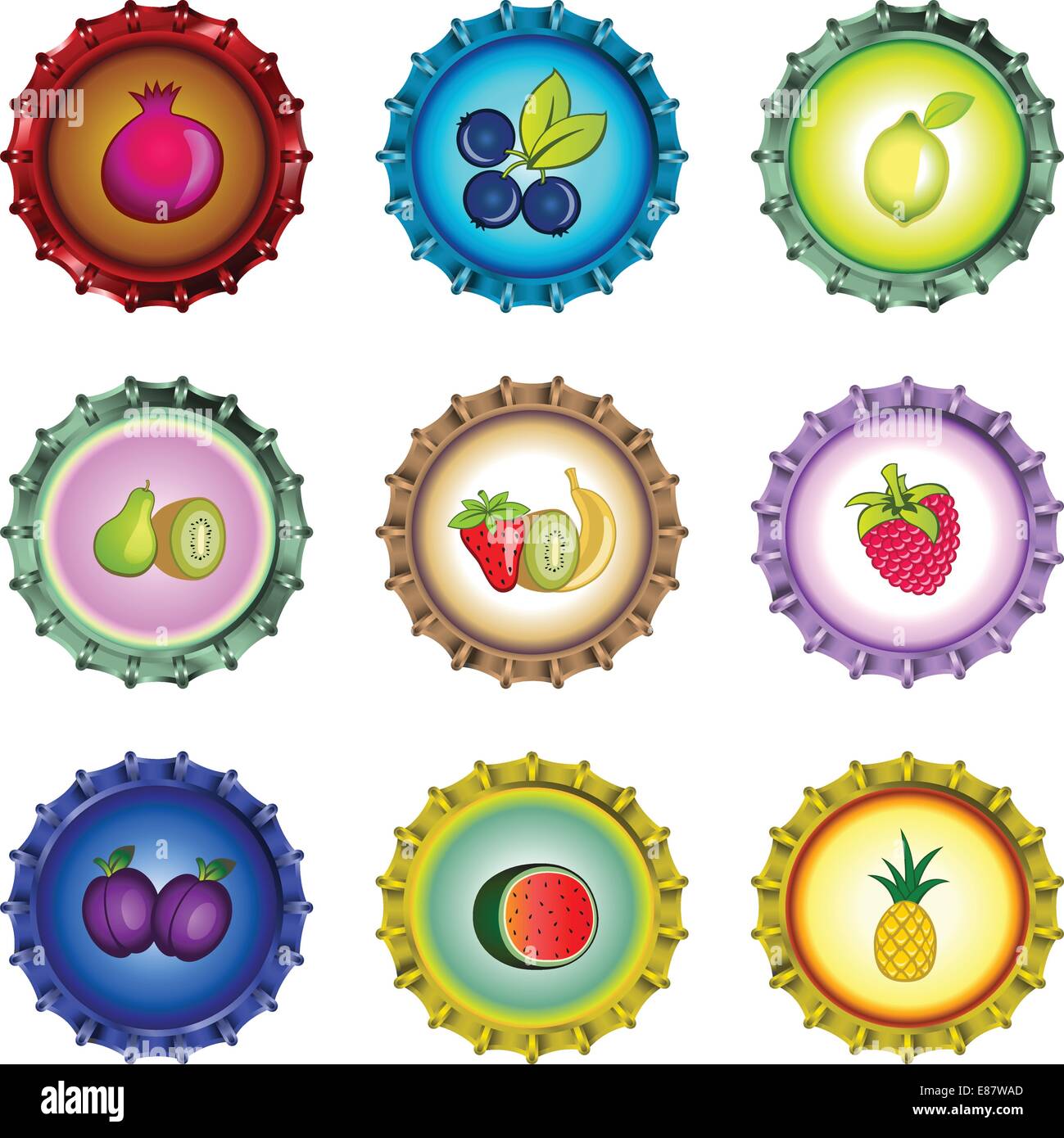 Bottle caps Stock Vector Images Alamy