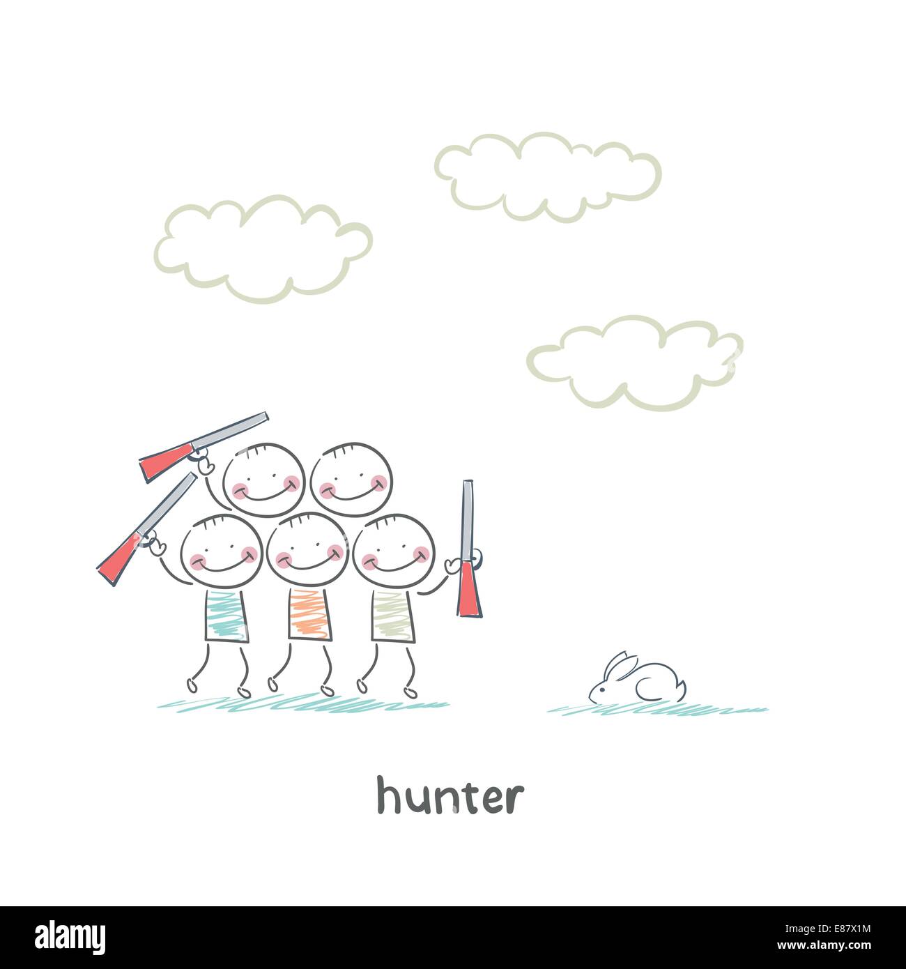 Game hunter silhouette stock vector images alamy