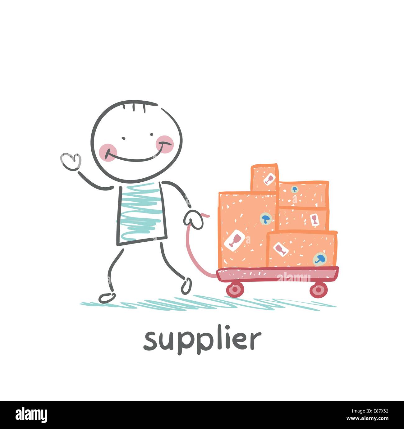 supplier walks with a cart of goods Stock Vector Image & Art - Alamy