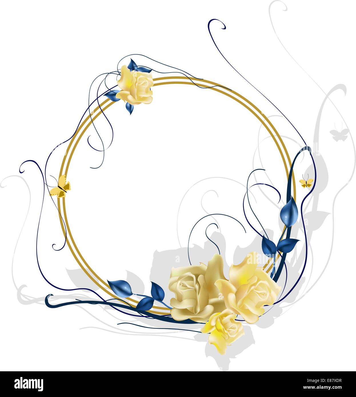 Vector illustraition of elegant floral frame with beautiful roses Stock ...