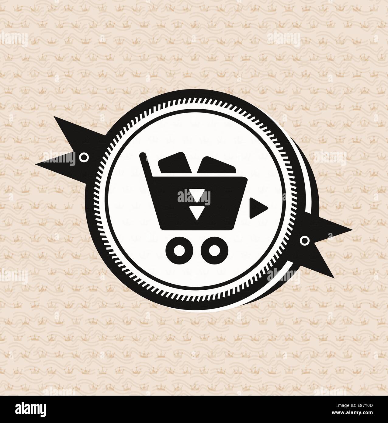 Vintage retro label : shopping cart icon Stock Vector Image & Art - Alamy