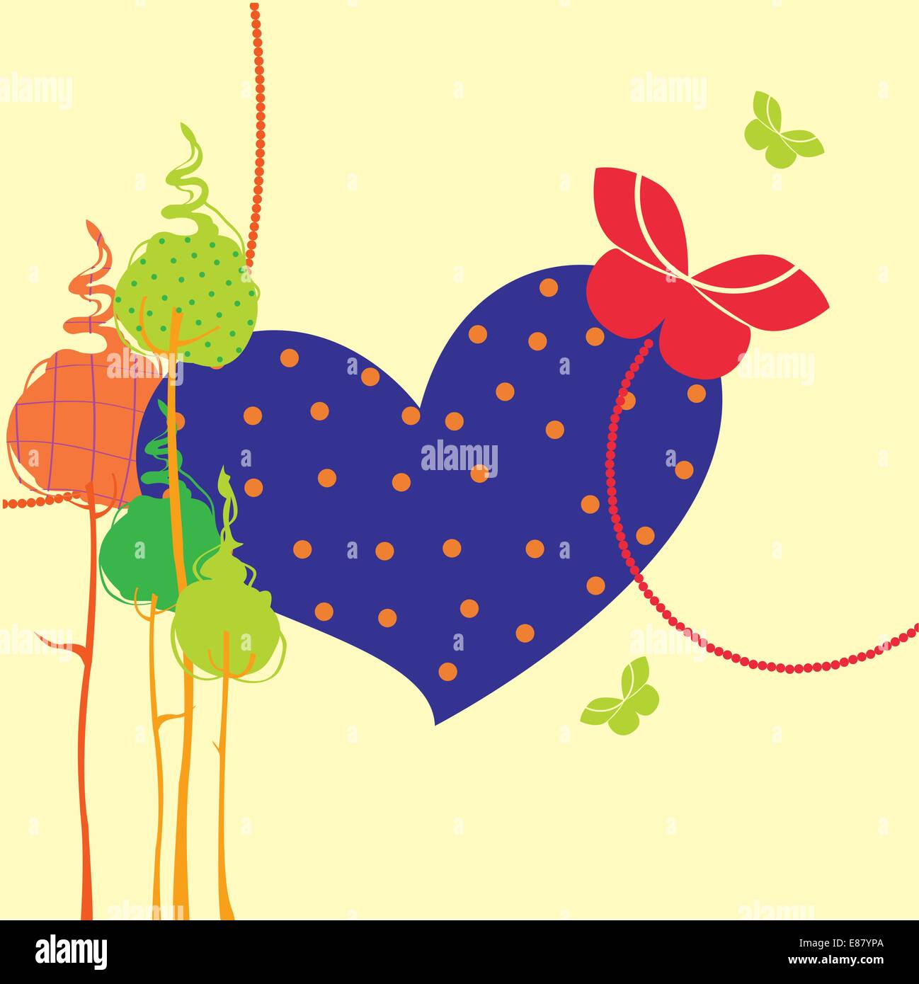 Vector Illustration of retro design greeting card for valentine's day ...