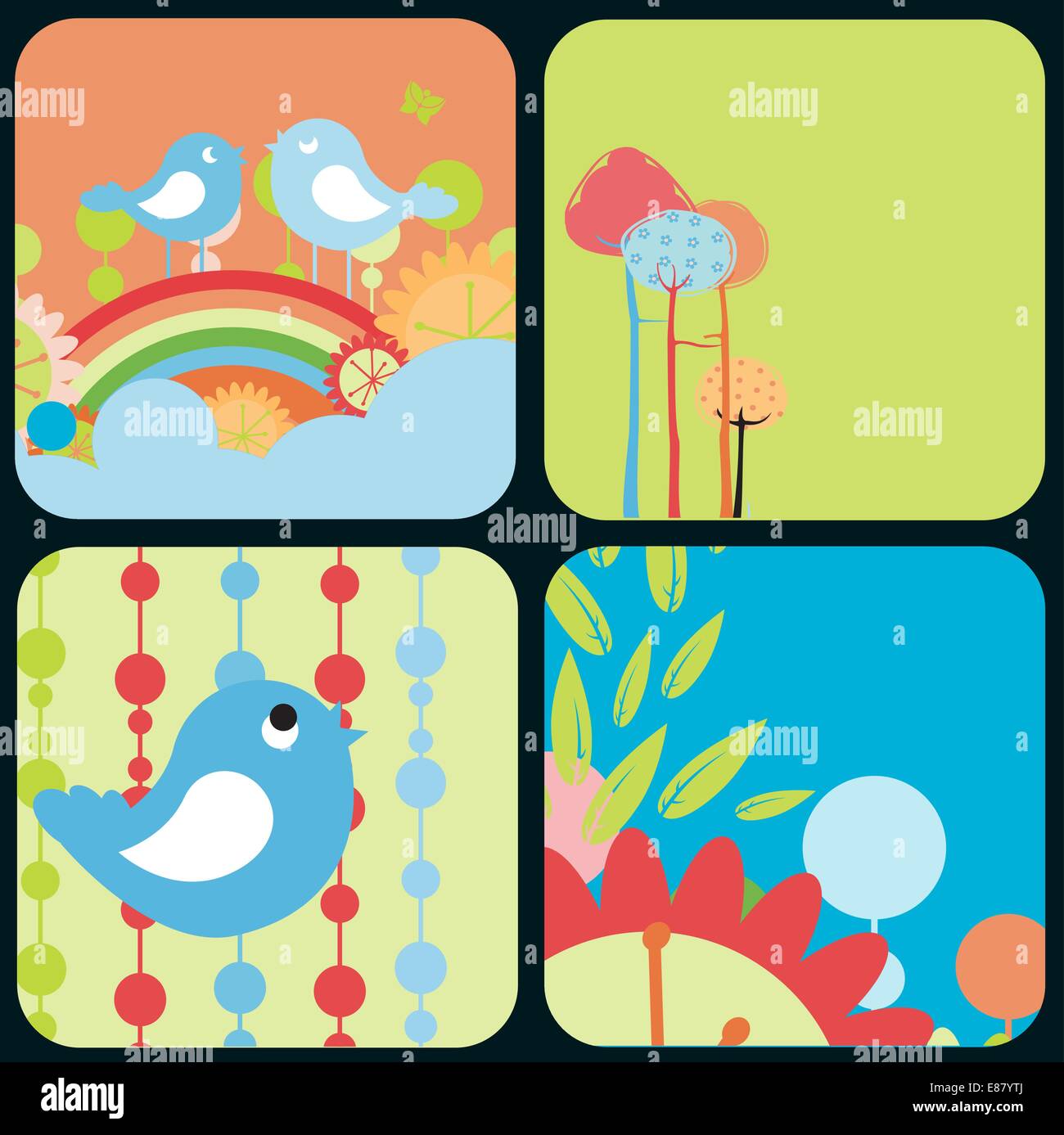 Rainbow colored birds Stock Vector Images - Alamy