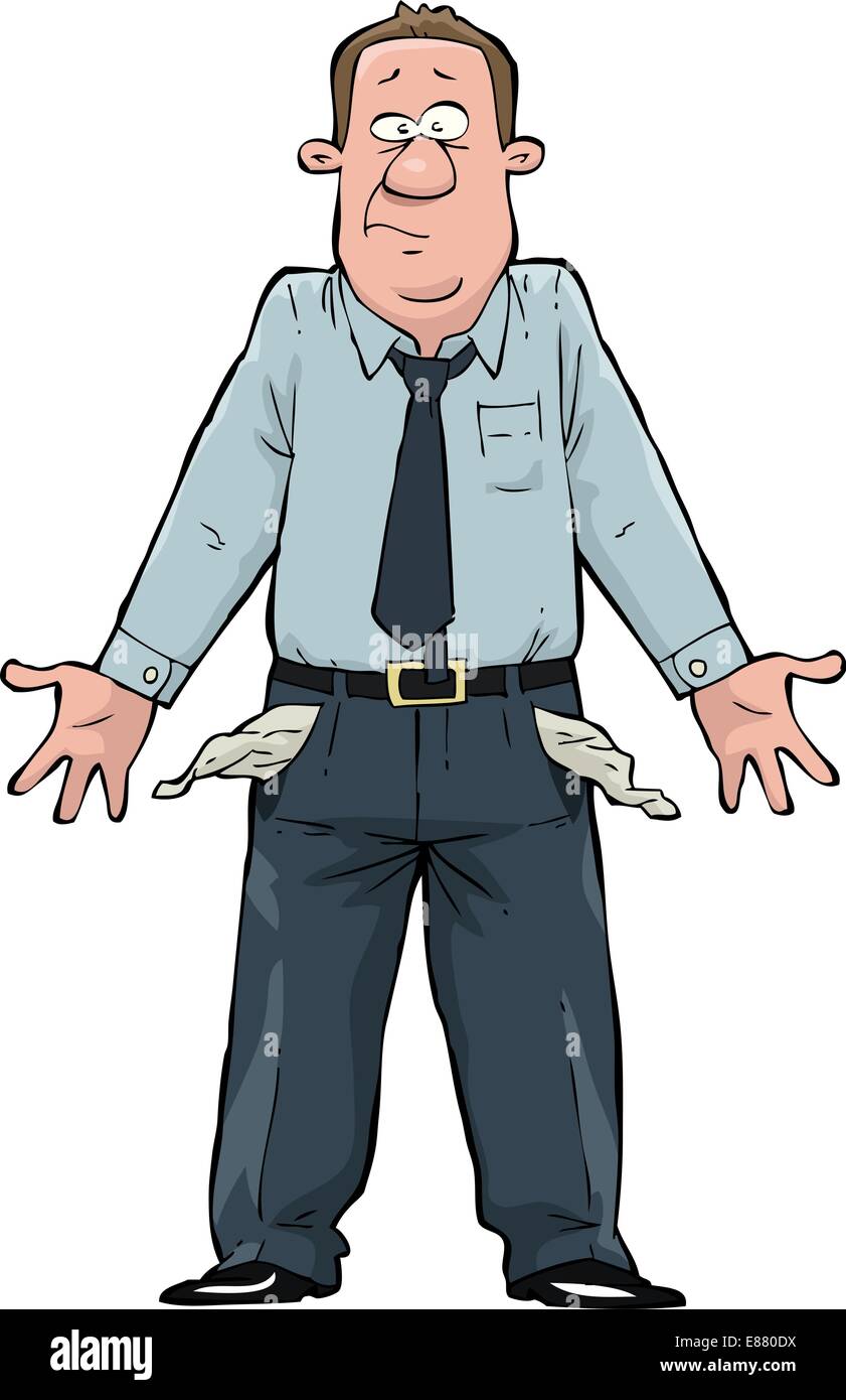 A man with empty pockets vector illustration Stock Vector Image & Art -  Alamy