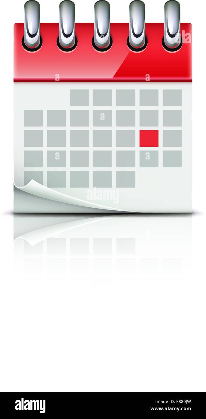 Vector illustration of detailed beautiful calendar icon Stock Vector