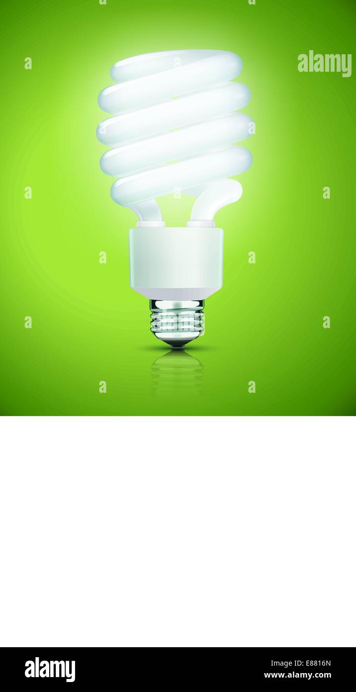 Vector illustration of classy energy saving compact fluorescent ...