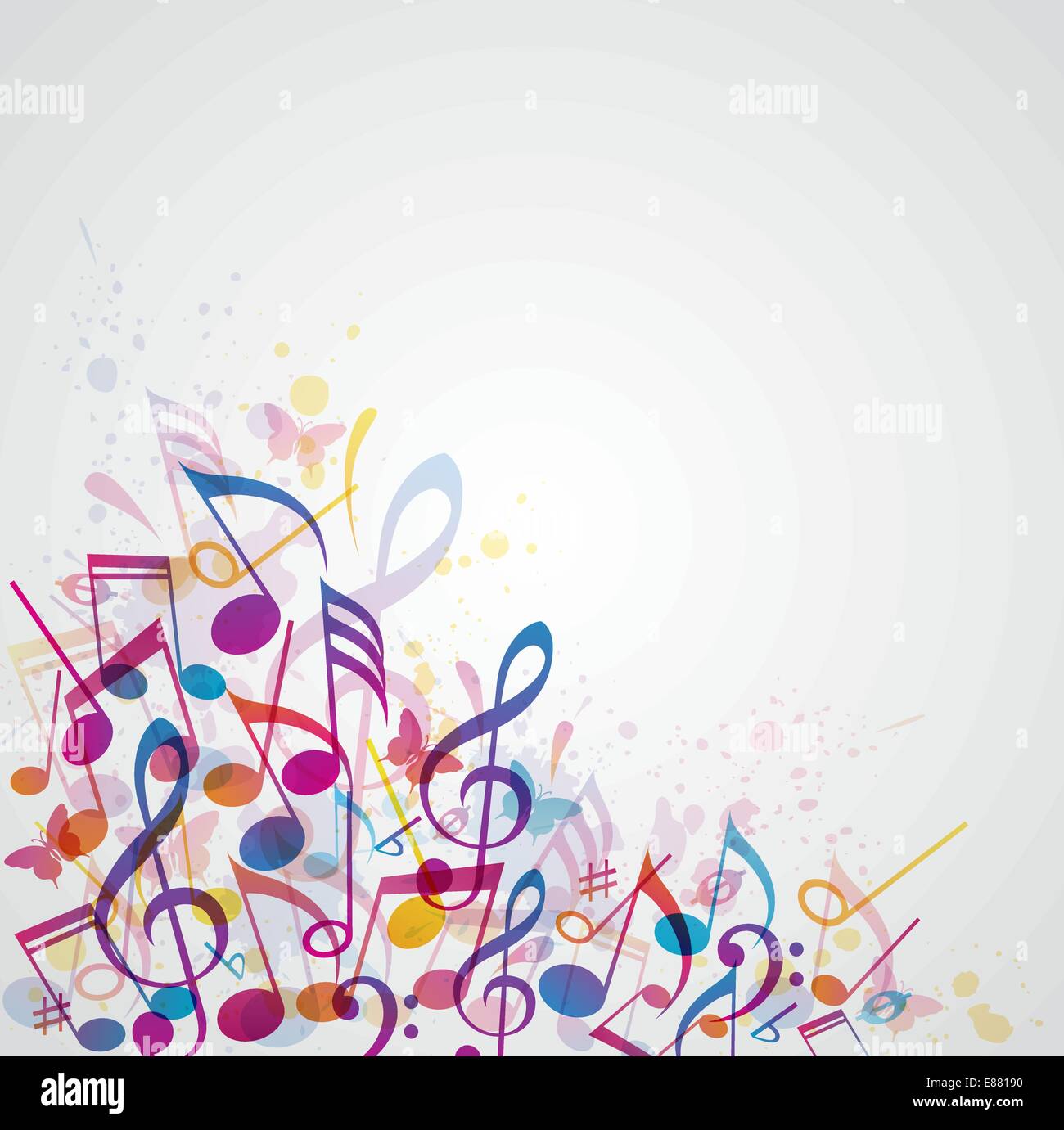Vector abstract music background with notes Stock Vector Image & Art ...