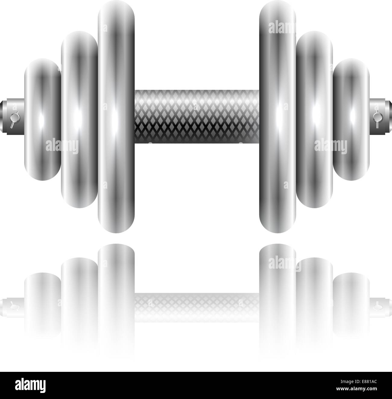 Metal sports dumbbell with reflection Stock Vector Image & Art Alamy