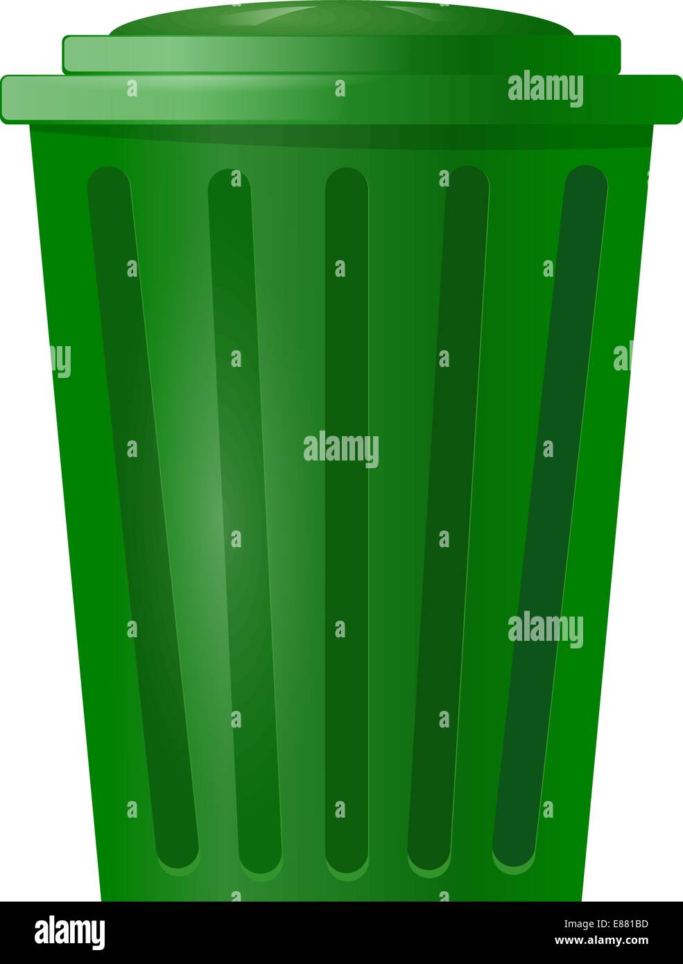 Green bin for garbage on white background Stock Vector