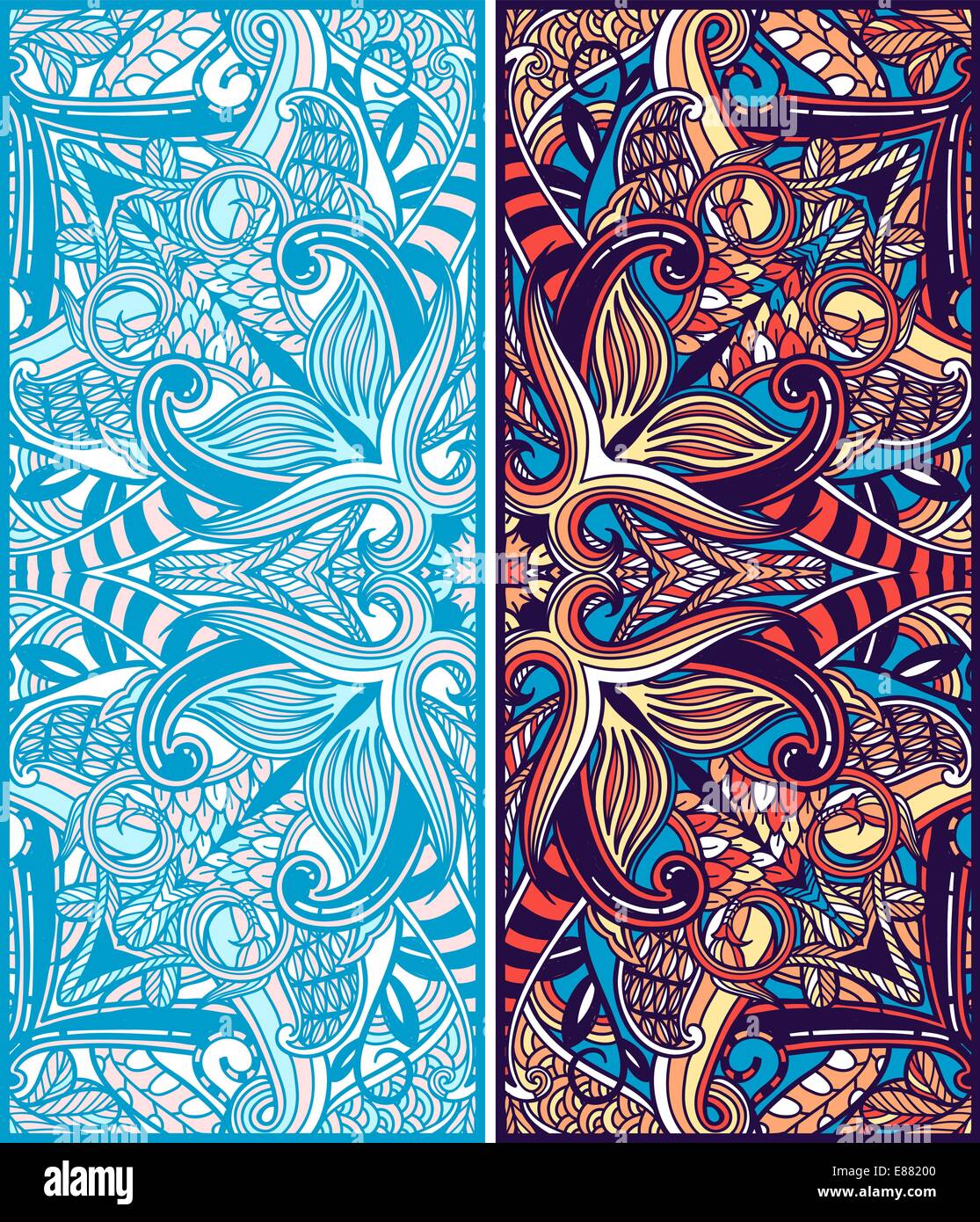 vector set of two abstract ornamental cards Stock Vector Image & Art ...